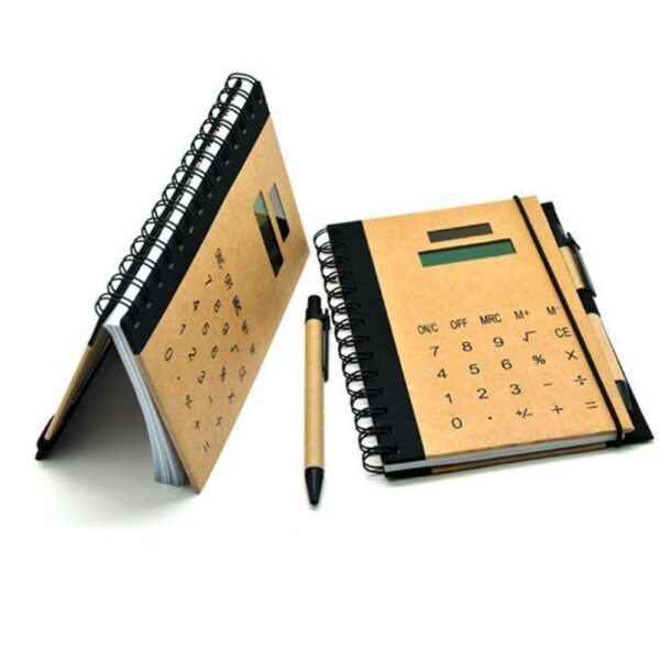 Calculator note book with pen