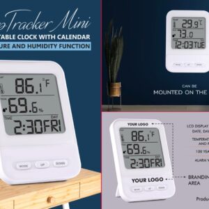 TempTracker Mini: Table Clock with Calendar, Temperature and Humidity function | Wall Hanging function